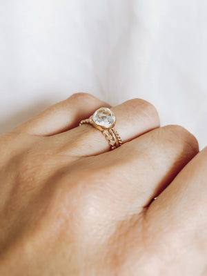 Yellow Gold Mixed Cut White Topaz Ring – Dandelion Jewelry